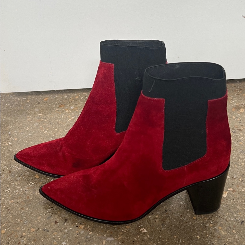 Rag & Bone Red Suede Ankle Boots